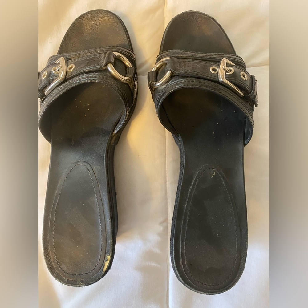 Coach wedge sandal. Black
